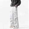 Calças de paraquedistas tie-dye da marca da moda, calças de crock masculinas, calças largas com estampa de mármore, estilo high street, calças casuais plissadas