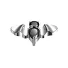 Brincos de Liga de Titânio Zhenping F136 com Zircônia Preta e Branca em Design de Morcego, Joias para Piercing de Fundo Plano para Cartilagem da Orelha, Piercings de Nariz, Piercings de Lábio e Brincos