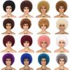 Peluca corta rizada europea y americana al por mayor, tocado, africana, pequeña rizada, oruga, esponjosa, cabeza explosiva, peluca afro