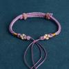 DIY Handmade Ajuste Red Rope Peach Blossom Bracelet semiacabado Duplo Hole Free Wear Jade Bead Pingente