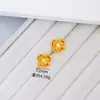 Loja Dourada Mesmo Estilo Joias Banhadas a Ouro com Brincos de Flor de Camélia Cravejados de Diamante para Mulheres, Estilo Chinês Novo de Luxo Leve de Nicho Brincos
