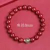 Año del Serpiente, Año del Zodiaco, Pulsera de Arena Dorada Púrpura y Cinabrio, Pulsera de Círculo Único de Jade Hetian, Círculo Liso, Suministro en Vivo y Venta al por Mayor para Hombres y Mujeres