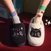 Pantuflas de Algodón Dibujos Animados Suela Suave Cálida Pantuflas de Casa para Interior Otoño Invierno Punta Cerrada Suela Gruesa Antideslizantes Pantuflas de Algodón para Pareja Mujer Venta al por Mayor