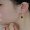 Pendientes de Jade Hetian 2024 Nuevo Estilo Retro Estilo Nacional Pendientes con Borlas de Ágata Roja Pendientes Elegantes
