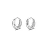 Brincos Argola Círculo Liso de Prata 925 para Cuidado de Piercing na Orelha Clipe de Orelha Tarraxas para Cartilagem da Orelha Tarraxas para Orelha Argolas Pequenas Versáteis de Nicho