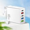 Carregador de celular padrão PD65W 4A tipo-c PD + 3USB multi-porta Cabeça de carregamento de viagem Europeia, Americana e Britânica