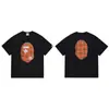 Suministro Mayorista Transfronterizo de Marca de Moda, Dropshipping de Comercio Exterior, Camiseta de Manga Corta Pesada Bape Cabeza de Mono Tiburón 260g 25