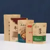 Bolsa de Papel Kraft para Ventana Escarchada, Bolsa con Cierre para Carne Seca Compuesta, Bolsa de Pie con Impresión a Color para Té, Bolsa con Cierre Hermético al Vacío