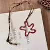 Verano Relajante~Collar con Colgante de Flor Tejida Estilo Étnico Bohemio para Mujer, Accesorio Largo Estilo Vacaciones Vintage