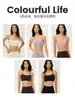 Ropa Interior de Yoga de Alta Gama para Mujer con Almohadillas Fijas en el Pecho, Tirantes Finos, Sujetador Deportivo Transpirable, Lycra Double 6, Sujetador Deportivo de Sensación Desnuda