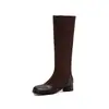 Botas de estilo británico con puntera dividida y tacones gruesos de 4 cm, botas elegantes y versátiles que estilizan, botas de estilo coreano únicas y modernas, cómodas botas de montar para mujer