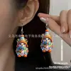 Pendientes Colgantes Acrílicos Planos Transfronterizos de Papá Noel, Muñeco de Nieve y Pingüino, Lindos Pendientes de Invierno para Mujer