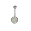 Anillo para ombligo de acero inoxidable 316L 14G, piercing de ombligo creativo esmerilado, joyería de piercing de moda