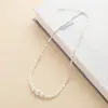 Colar Trançado de Prata Quebrada e Pérolas para Mulheres 2025 Novo Nicho Luxo Leve Moda Elegante Acessório de Corrente de Clavícula de Alta Qualidade