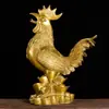 Galinha de Cobre Oca de Latão Galo Dourado Ornamento Fu Ji Ji An Zhai Mesa de Escritório Galo do Zodíaco Casa na Cidade Rezar por Bênçãos