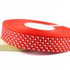 Venta al por mayor de fábrica 5 cm de ala ancha gasa de nieve transparente con punto de estampado rojo decoración de ropa cinturón de gasa europea