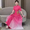 Nuevo Disfraz de Cheongsam para Actuación 2026, Vestido Ao Dai Vietnamita Modificado Estilo Chino, Vestido Largo Étnico para Mujer