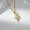 Joias Ai Tong: Colar de Luxo Leve Brilhante Estrela Cadente, Colar Simples Exquisito de Alta Qualidade, Lindo Colar de Moda Personalizado