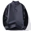 Artículo Popular Transfronterizo Moda de Moda Cuello Alto Botones Tejido Capa Base Tejido Hombre Rojo Blanco Crudo