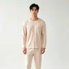 Conjunto de Ropa para el Hogar de Manga Larga 100% Algodón para Hombre con Pantalones Adecuado para Usar Afuera