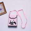 Bolso para teléfono móvil de estilo coreano con diseño de panda pequeño, bandolera de punto, bolso de mano con solapa, bolso informal para salir