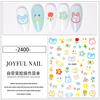 Pegatinas de uñas con diseño de grafiti de dibujos animados, diseño de viento, para decoración de uñas, diseño de gatito, cachorro, conejo, color caramelo, línea, estrella, Manx