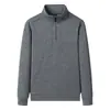 Conjunto de Moletom com Gola Alta de Algodão Puro Novo Estilo com Meio Zíper Tendência Masculina Casual de Primavera Tamanho Grande Confortável Roupa de Pai para Primavera e Outono