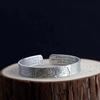 Pulsera de plata tailandesa mate retro para mujer, con forma de corazón abierto, mantra del gran dolor, aleación de loto cóncava, venta al por mayor