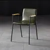 Cadeira de Jantar Minimalista com Encosto, Banqueta Moderna de Ferro Artístico Loft para Escritório, Cadeira de Café de Alto Padrão Estilo Industrial Retrô Nórdico