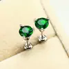 Brinco de tarraxa cruzado desejo alta venda platina 8mm diamante colorido espiral três garras simples feminino pequeno elegante atacado