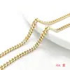 Cadena Plana Brillante Dorada Cobre con Fuerte Retención de Color Accesorios para Joyería DIY Cadena Suelta Hecha a Mano Cadena para Collar Pulsera Joyería