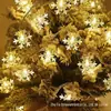 Luzes de Fio de LED de Floco de Neve, Branco Quente, Multimodo, Alimentado por Bateria/USB/Solar, Luzes de Fada Decorativas de Natal para Interior/Exterior