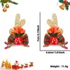 Nuevo Sombrero de Navidad para Mascotas Clip de Gorro de Navidad de Reno Gato y Perro Lindos Decoraciones para Fiesta de Navidad