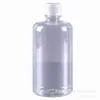 Garrafa Plástica de 500ml Garrafa PET Garrafa Transparente para Embalagem de Líquidos Garrafa para Álcool Loção Desinfetante Álcool em Gel Garrafa Ko