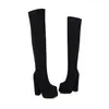 Zapatos de tacón alto zapatos botas mesa de agua zapatos otoño e invierno 2022 botas altas hasta la rodilla sin pantalones comercio exterior botas de jinete tubo de acero baile grueso nuevo mujer