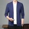 Nuevo Cárdigan de Punto Casual de Negocios Ajustado para Hombre, Temporada Primavera y Otoño 2024, Elegante y Versátil de Manga Larga