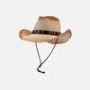 Sombrero de vaquero occidental para hombres y mujeres, sombrero de caballero vintage de nicho, sombrero de paja para exteriores de primavera y verano.