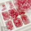 Cuentas de vidrio con grietas de hielo rojas para Año Nuevo, cuentas de bambú hechas a mano, collares, pulseras y accesorios de joyería.