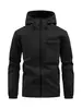 Versión Transfronteriza de la Chaqueta, Nuevo Estilo Otoño Moda Masculina Casual con Capucha Color Sólido Multibolsillos Chaqueta de Trabajo, Cortavientos para Exteriores