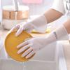 Guantes para Tareas Domésticas, Blanco Translúcido, Cuero Plástico Impermeable para Lavandería, Goma para Limpieza del Hogar, Lavavajillas de Cocina y Lavado de Verduras, Diseño Antideslizante