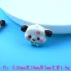 Desenho animado laço brilhante estilo creme blush cachorrinho acessório de resina furo DIY decoração de pingente de chaveiro de sapato