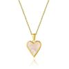 Collar de Perlas con Concha de Corazón Simple Estilo Coreano No se Desvanece Nicho Femenino de Alta Gama Chapado en Oro de 18K Cadena Clavicular