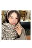 Bufanda de Cuadros Houndstooth de Punto de Moda Versátil Estilo Coreano para Estudiantes Otoño e Invierno Tendencia Cálida para Parejas Patrón de Rombo Cuadros