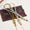 Cordón de Pulsera Tejido a Mano con Decoración Roja y Dorada, No se Desvanece Fácilmente, Adecuado para Artículos Culturales Antiguos y Llaveros