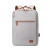 Mochila para Mujer, Mochila de Viaje de Tela Oxford de Color Sólido, Gran Capacidad, Simple y Versátil, Mochila para Computadora de Uso Diario para Hombre, con Logo Impreso