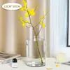 Vaso Pequeno de Acrílico Flores Transparente Reto Flores Secas Rosa Lírio Planta Hidropônica Vaso de Plástico Enfeites