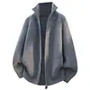 Cardigan de Tricô Cinza com Gola Alta e Zíper Estilo Roupas Antigas de An Yang Masculino Marca Nova Tendência Outono/Inverno 2026 Jaqueta Suéter Quente