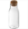 Garrafa de vidro de borosilicato alto de cortiça, tanque redondo selado com esfera, armazenamento de cozinha, garrafa de armazenamento de café, garrafa de leite, suco, bebida