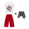 Roupas de Moda Infantil Hip-Hop Camiseta Estilo Hip-Hop Conjunto Calça com Estampa de Grou Vinho Roupas de Rua Hiphop para Crianças Meninos Meninas
