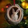 Decoraciones Navideñas Transfronterizas de Búho y Mapache, Adornos para Árbol de Navidad, Colgantes Pequeños Acrílicos Impresos Planos 2D